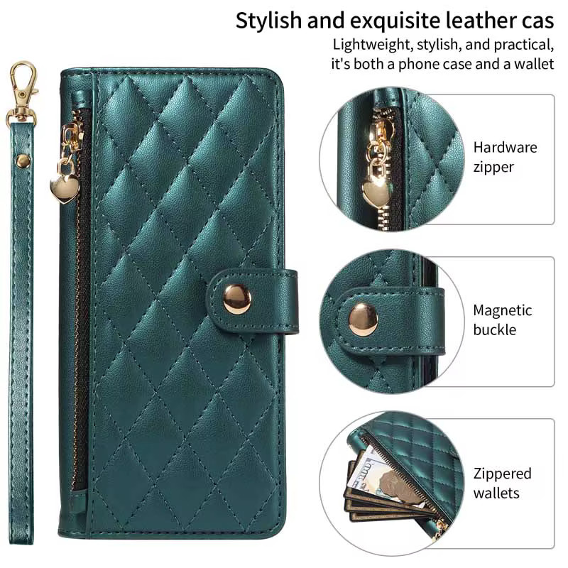 Leder-Wallet-Hülle für Oppo A3X A5X A3 A5 Pro 5G A18 A38 A58 A78 Find X8 Pro A5 in Grün - Bild 2