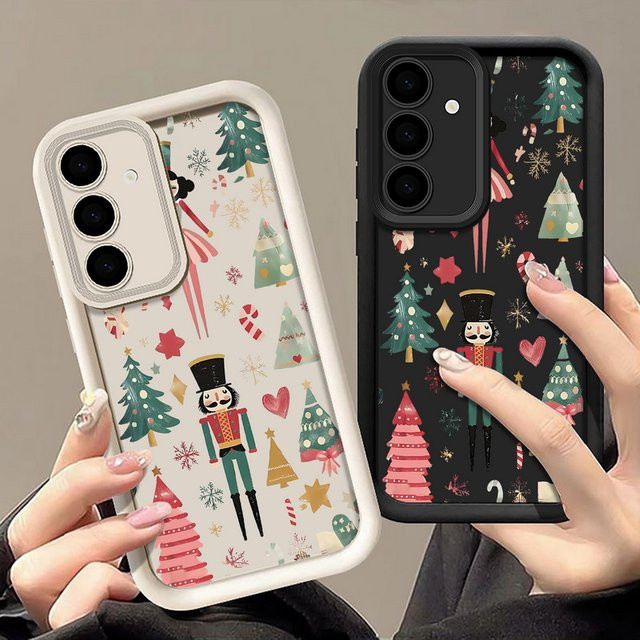Weihnachtsbaum Handyhülle für Samsung Galaxy A56 A16 A17 A36 A26 A55 A54 A15 S24 S25 FE S23 S22 Ultra in Weiß und Multicolour - Bild 1