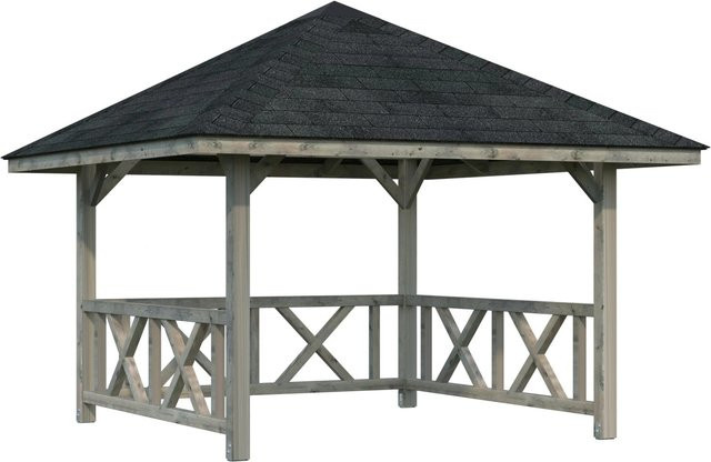 Palmako Holz-Pavillon Bianca aus Fichtenholz in Grau, B/H/T: 300 x 319 x 300 cm - Bild 1