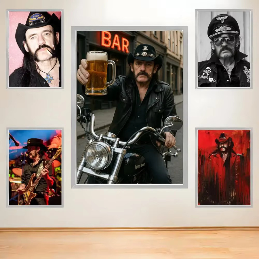 Singer L-lemmy Kilmister Poster HD wasserdichte selbstklebende Wandkunst B: 20 cm, H: 15 cm - Bild 2