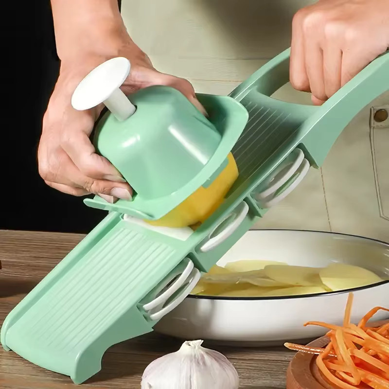 Multifunktionaler Gemüse-Slicer und Obst-Reibe von LETIITTGOO in Grün - Bild 3