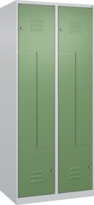 C+P Z-Spind Classic PLUS Spind mit 4 Fächern, grau und grün, B/T/H: 80 x 50 x 185 cm - Bild 1