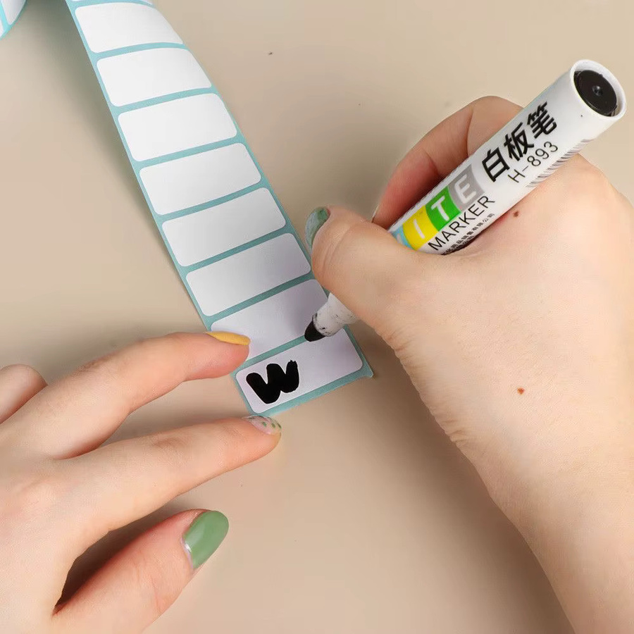 Wasserdichte Thermo Etiketten Blanko Aufkleber aus Papier in Weiß, 1000 Stück pro Rolle - Bild 3