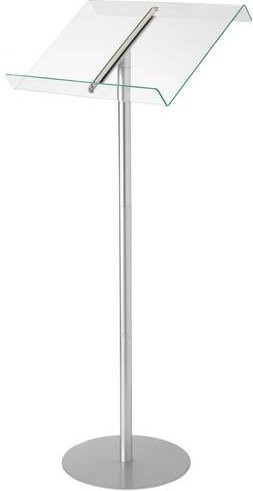 Deflecto Stehpult aus Aluminium und Acryl in Transparent/Grün, höhenverstellbar und schräg gestellt - Bild 1