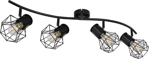 GLOBO LIGHTING Deckenstrahler Priska 4-flammig Schwarz Metall Höhe: 19 cm - Bild 1