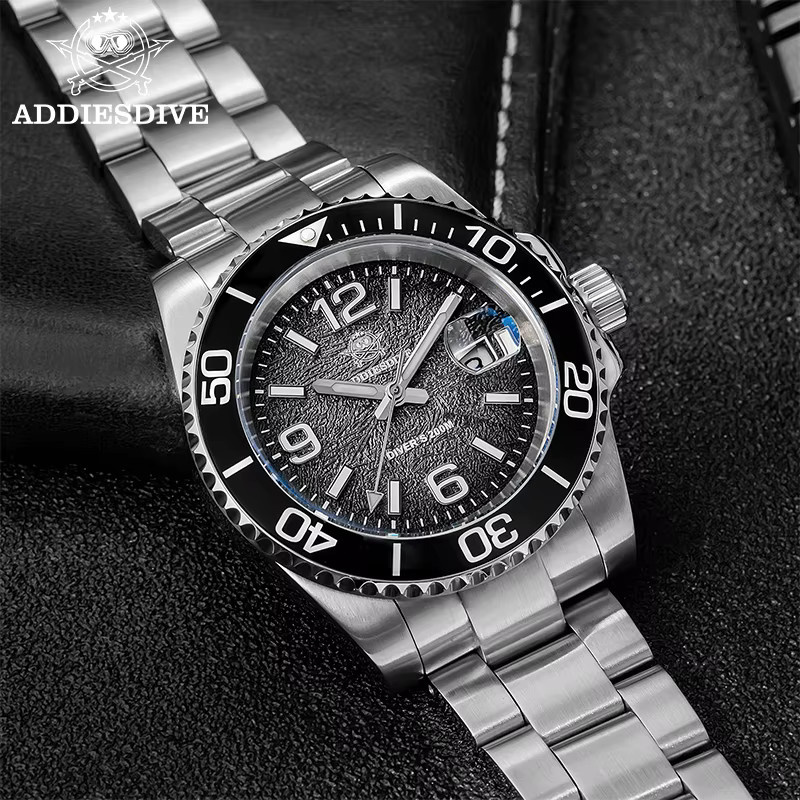 ADDIESDIVE Armbanduhr Quarz, Edelstahl, 41 mm, Herren, Blau, 20 ATM - Bild 2