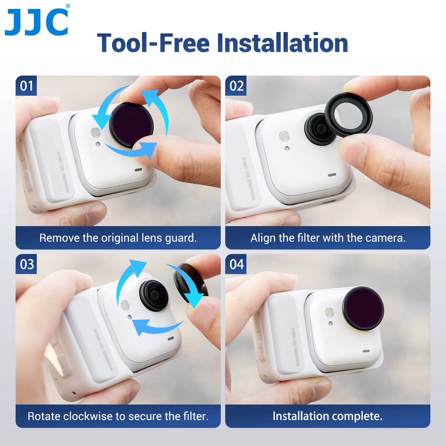 JJC Objektivfilter-Set für Insta360 GO Ultra mit UV, CPL, ND8, ND16 und ND32 aus HD optischem Glas - Bild 5