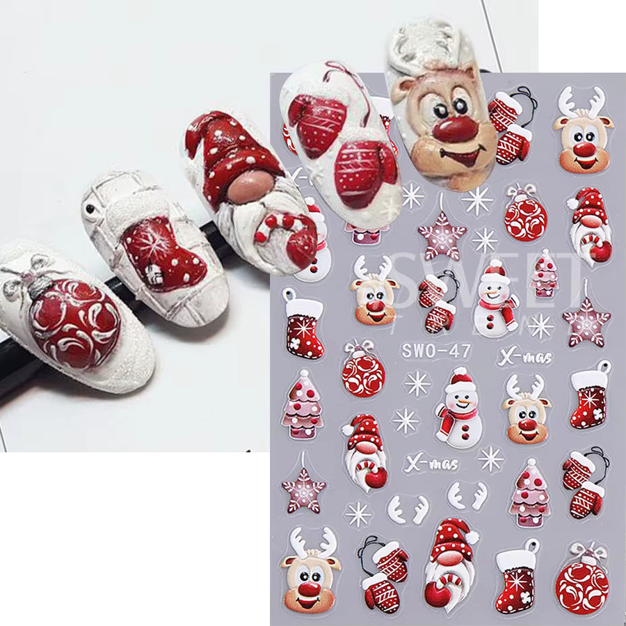 SWEET TREND Nagelaufkleber Weihnachten, 2/4 Stück, Glänzend - Bild 2