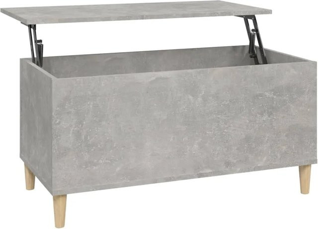 vidaXL Couchtisch Modell 4 in Betongrau aus Holzwerkstoff und Eukalyptus mit Lift-up-Funktion, B/T/H: 90 x 44,5 x 45 cm - Bild 1