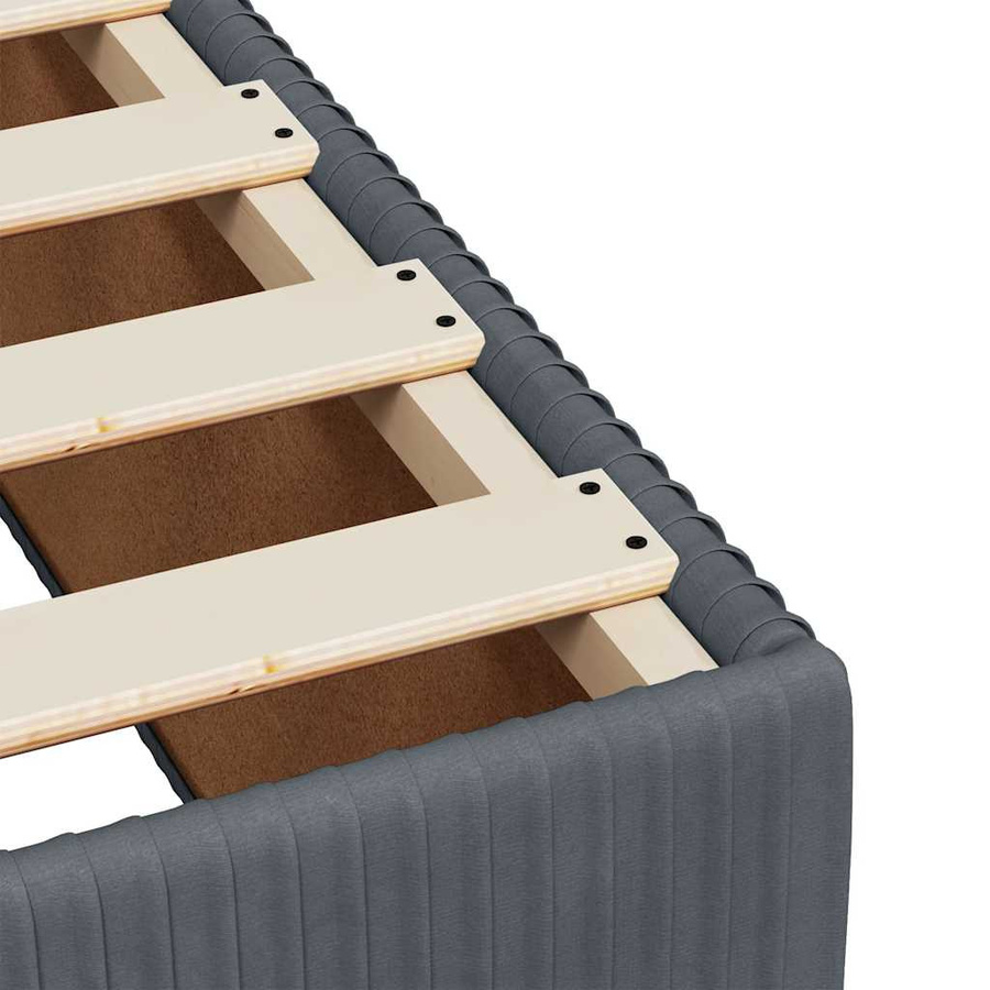 vidaXL Bettgestell aus Samt in Grau, B/T/H: 200 x 200 x 46 cm - Bild 4