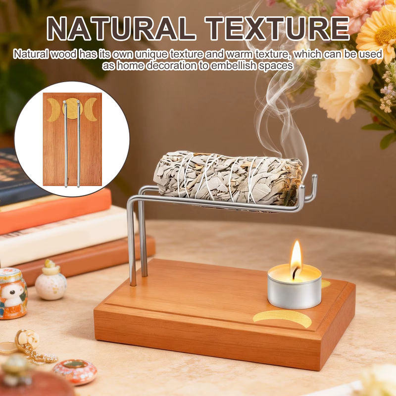 Palo Santo Räucherstäbchenhalter aus braunem Holz für Yoga und Meditation - Bild 3