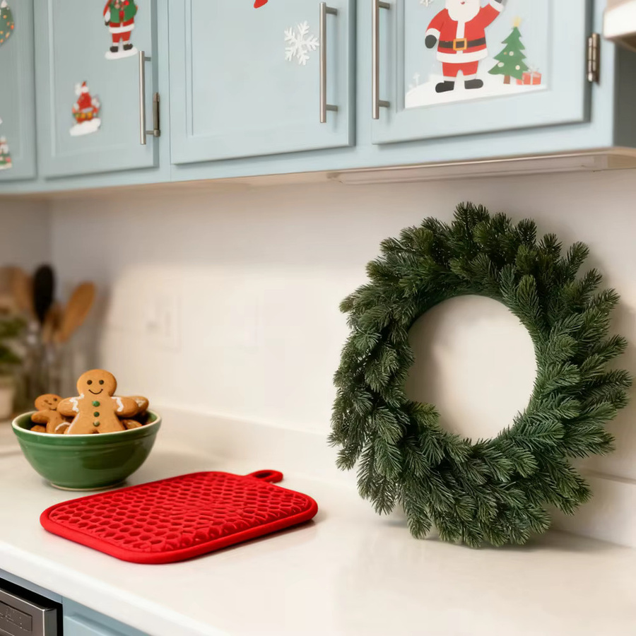 Künstlicher grüner Kranz für Tischdekoration, ideal für Weihnachten und Hochzeiten - Bild 2