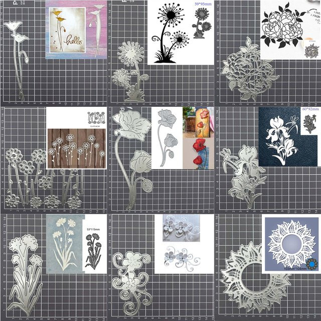 Metall-Schneideformen für Blumen zur DIY-Dekoration von Scrapbooking-Alben, Papierkarten und Bastelarbeiten - Bild 1
