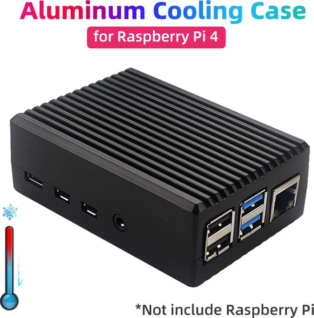 SHCHV Passives Metallgehäuse aus Aluminiumlegierung für Raspberry Pi 4 Modell B in Schwarz und Grau - Bild 1