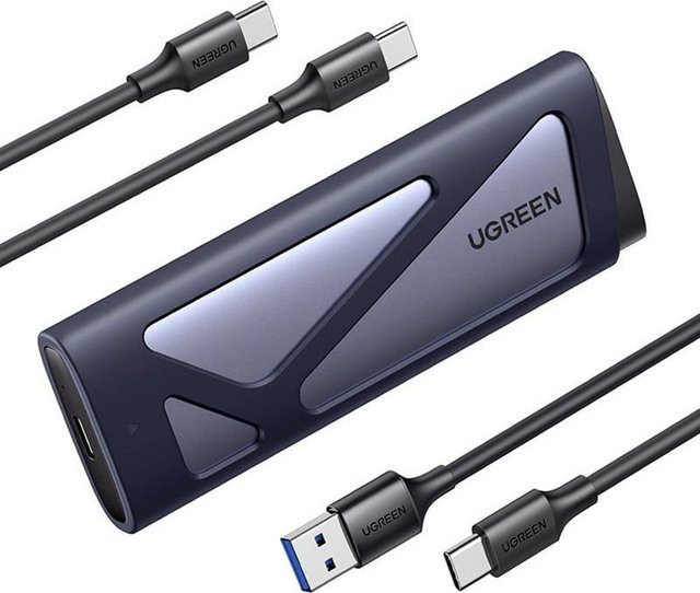 UGREEN CM767 SSD Rack für M.2 NVMe und NGFF mit USB-C und USB-A Anschluss, Grau - Bild 1