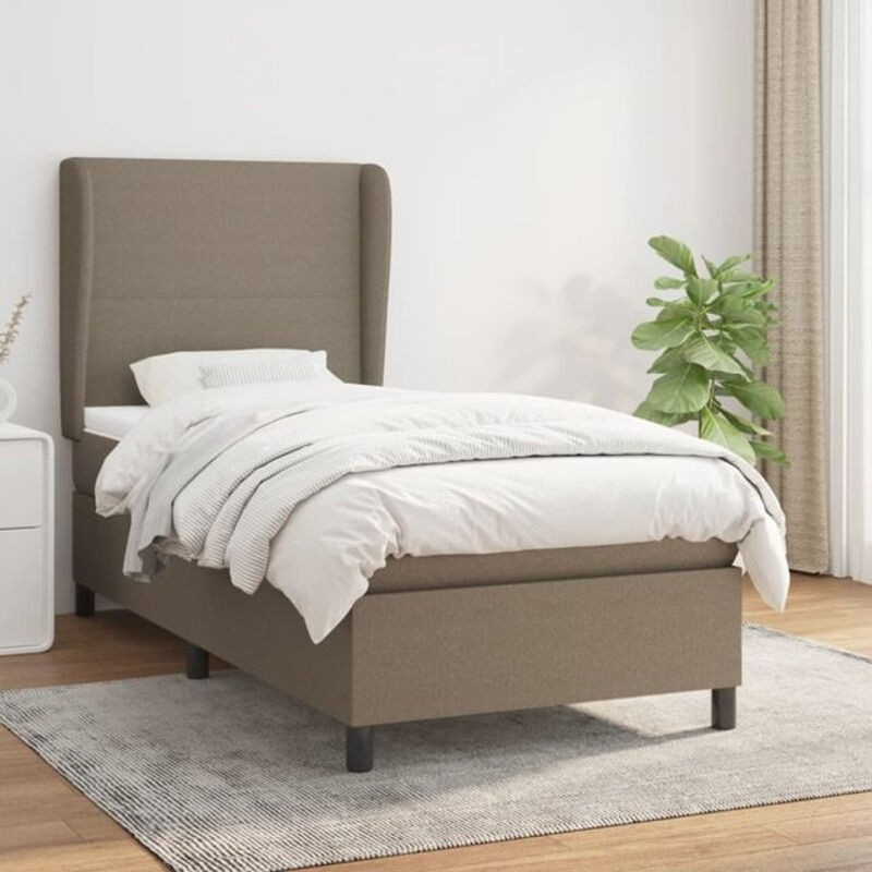 Vidaxl Boxspringbett mit Matratze aus Stoff in Taupe Meliert, B/T: 100 x 200 cm - Bild 1