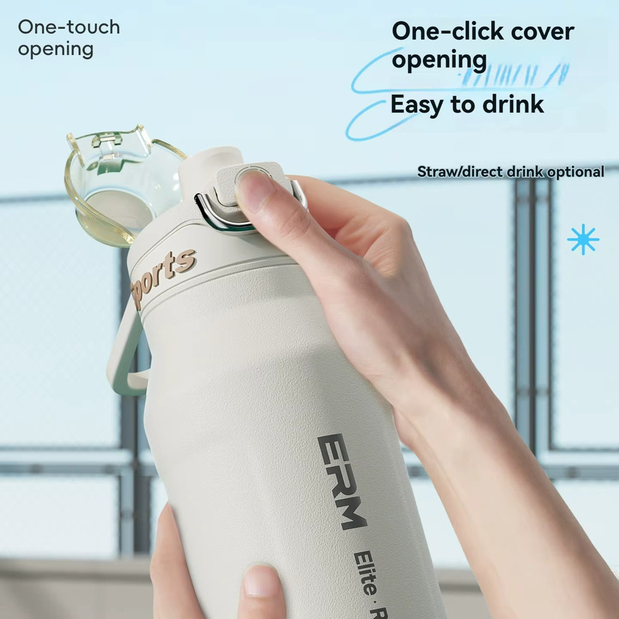 ERM Isolierte Edelstahl-Vakuum-Thermosflasche mit Doppelwandung, Schwarz, 1,5 l - Bild 3