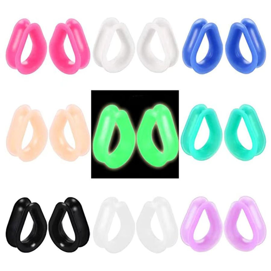 Ohrstecker und Tunnel Set, Silikon, Bunt, Unisex, 4-30mm - Bild 2