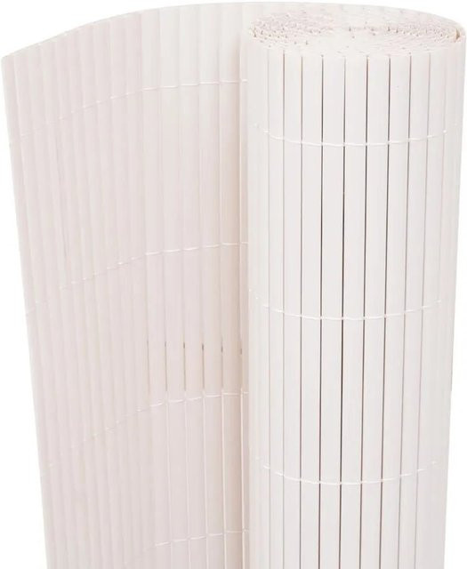 vidaXL Gartenzaun doppelseitig aus PVC in Weiß, Höhe: 90 cm, Breite: 500 cm - Bild 1