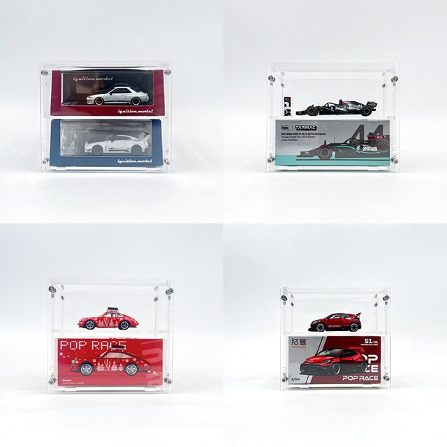 INNO Tarmac Works Bob 1/64 Modellauto-Vitrine aus transparentem Acryl in geometrischer Form - Bild 1
