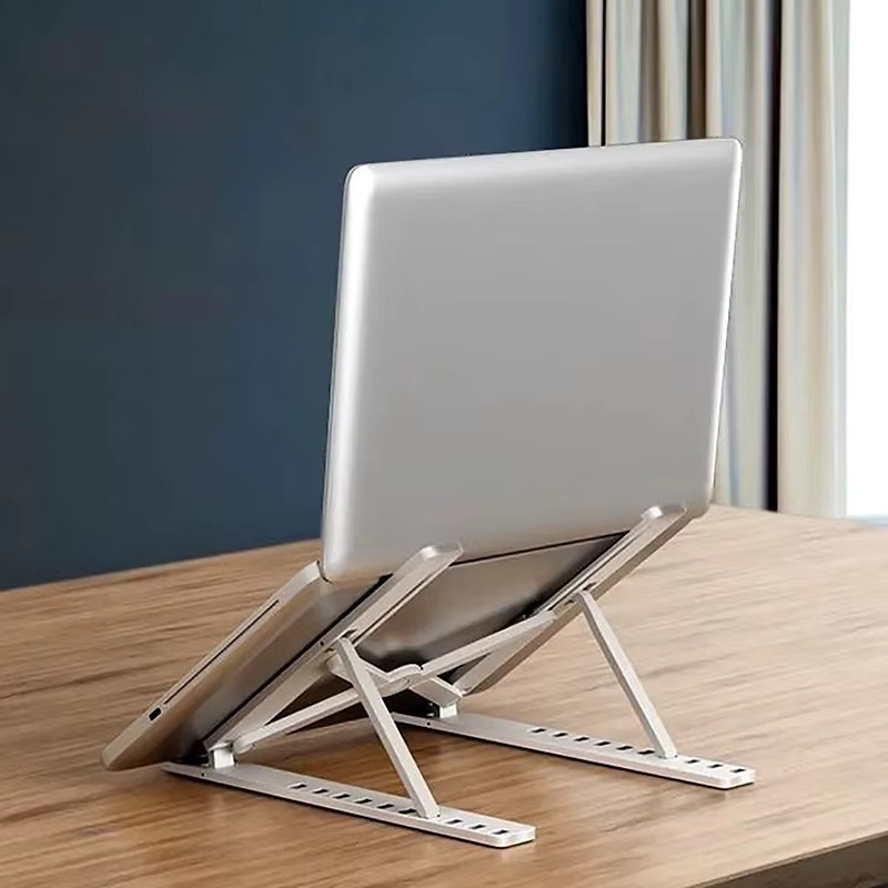 Universal Laptop Ständer Einstellbare Notebook Halterung für Macbook und Tablet in Pink oder Silver mit Faltbarem Design und Anti-Rutsch-Funktion - Bild 3