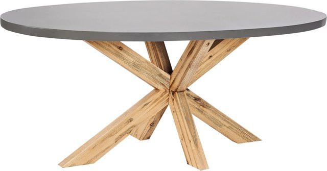Beliani Gartentisch ORISTANO aus Akazienholz in Grau, B/T/H: 190 x 100 x 75 cm - Bild 1