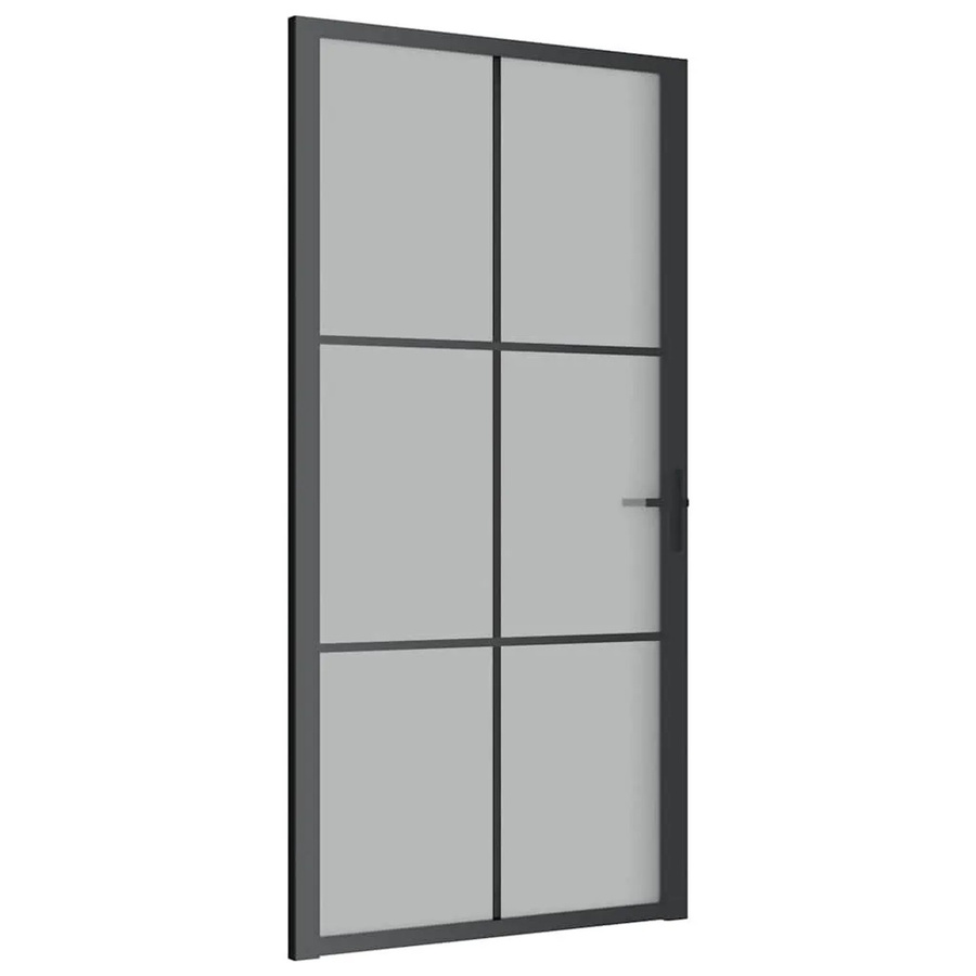 vidaXL Innentür modern in Schwarz mit Glas und Aluminium, B: 102,5 cm, H: 201,5 cm - Bild 2