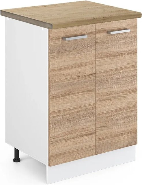 Vicco Küchenunterschrank R-Line Küchenkommode Sonoma Eiche Weiß B: 60 cm, T: 60 cm, H: 81,6 cm - Bild 1