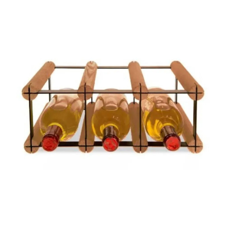 PROREGAL Modulares Weinregal Vinotega Mod aus massivem Kiefernholz, Braun geölt, H x B x T: 12,5 x 32,5 x 24,5 cm - Bild 2