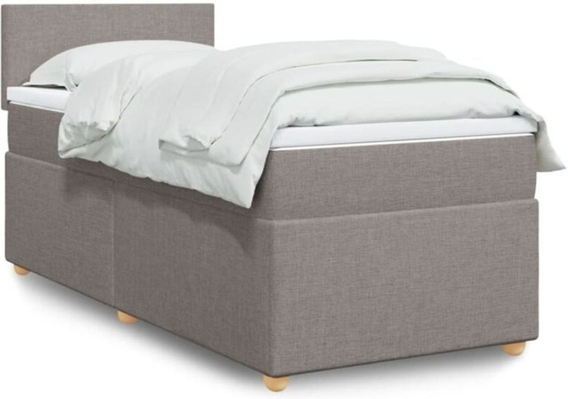 Vidaxl Boxspringbett mit Matratze in Taupe meliert und Beige aus Stoff und Holzwerkstoff, B/T/H: 80 x 200 x 100,5 cm - Bild 1
