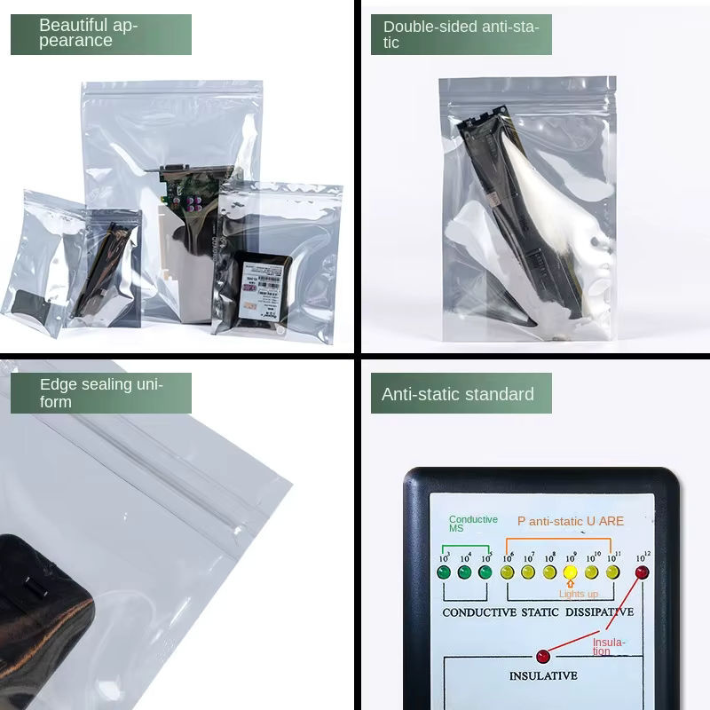 Lxiacai ESD-Beutel transparent mit Press Seal zur sicheren Aufbewahrung von elektronischem Zubehör - Bild 2