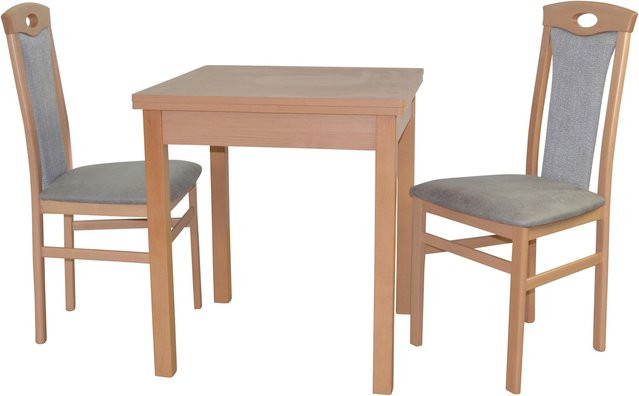 Essgruppe Leander III von Möbel direkt online, 3-teilig, aus Massivholz Buche in Braun, erweiterbar mit Ansteckplatten - Bild 1