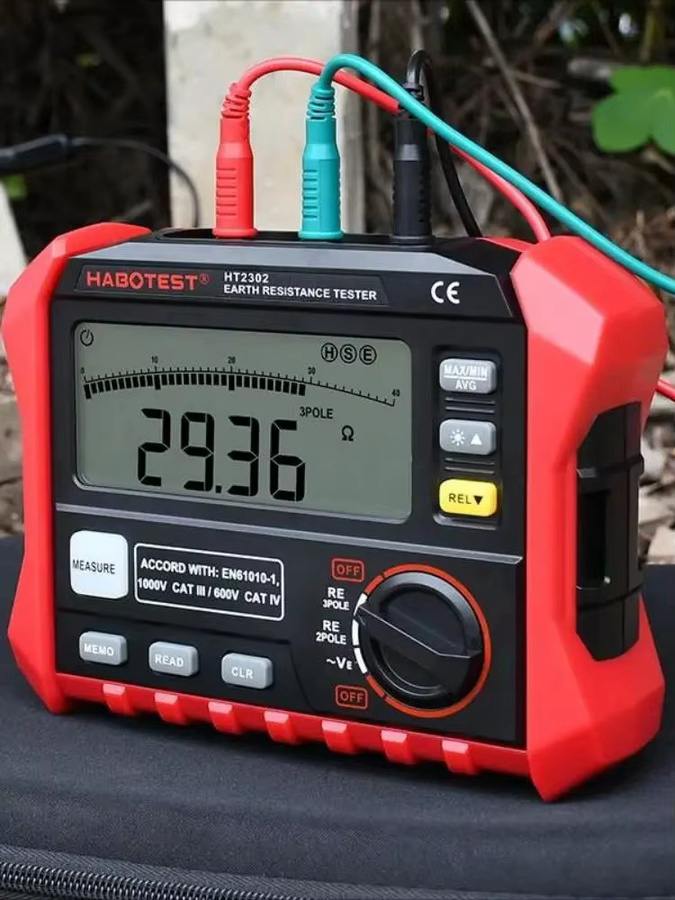 HABOTEST HT2302 Digitales Megohmmeter zur Messung von Isolationswiderstand und Erdungswiderstand mit 100 Gruppen Datenspeicherung - Bild 3
