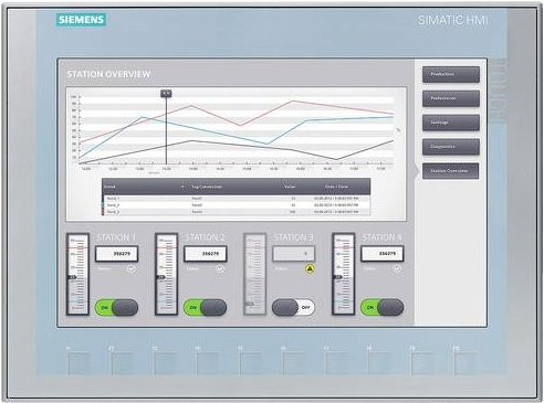 Siemens SIMATIC HMI KTP1200 BASIC SPS-Displayerweiterung in Grau mit Ethernet/LAN, 24 V/DC - Bild 1