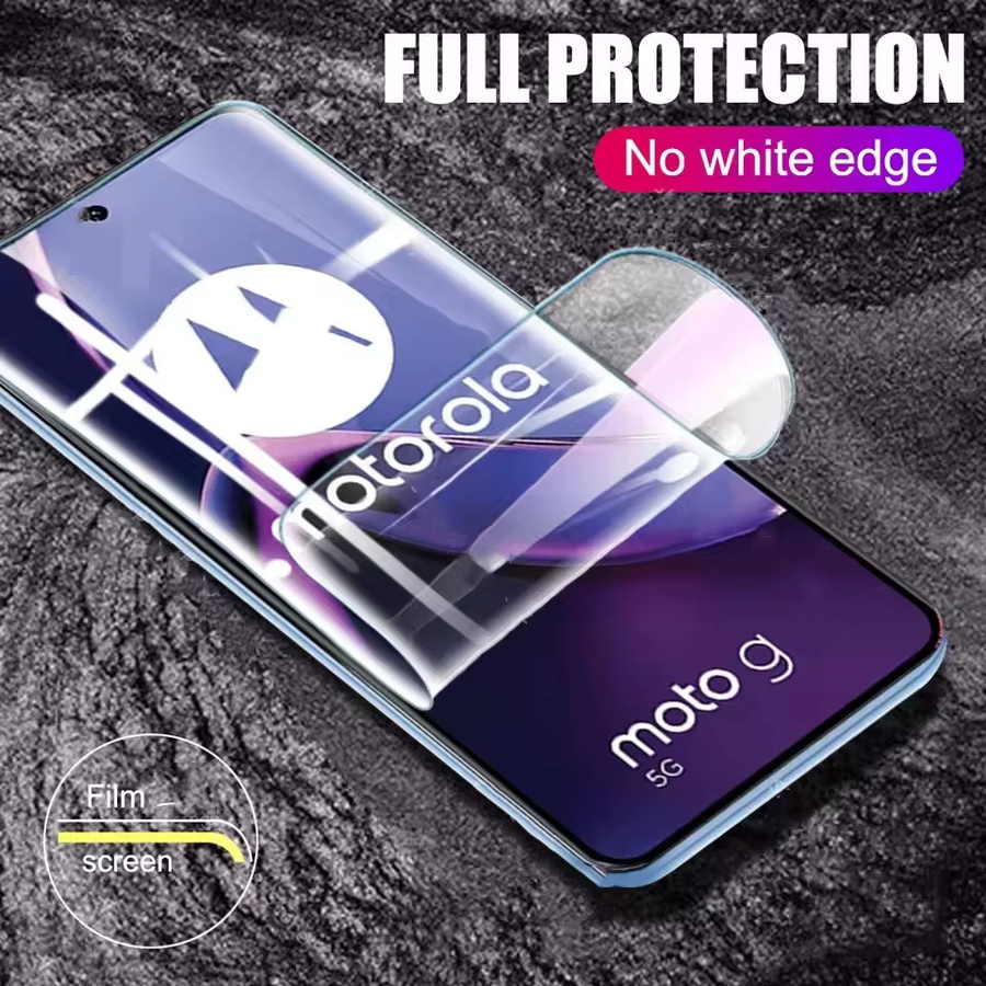 3-teiliges Hydrogel Displayschutzfolie Set für Motorola Moto G9 G8 G7 Play Power E7 Plus in Transparent - Bild 2