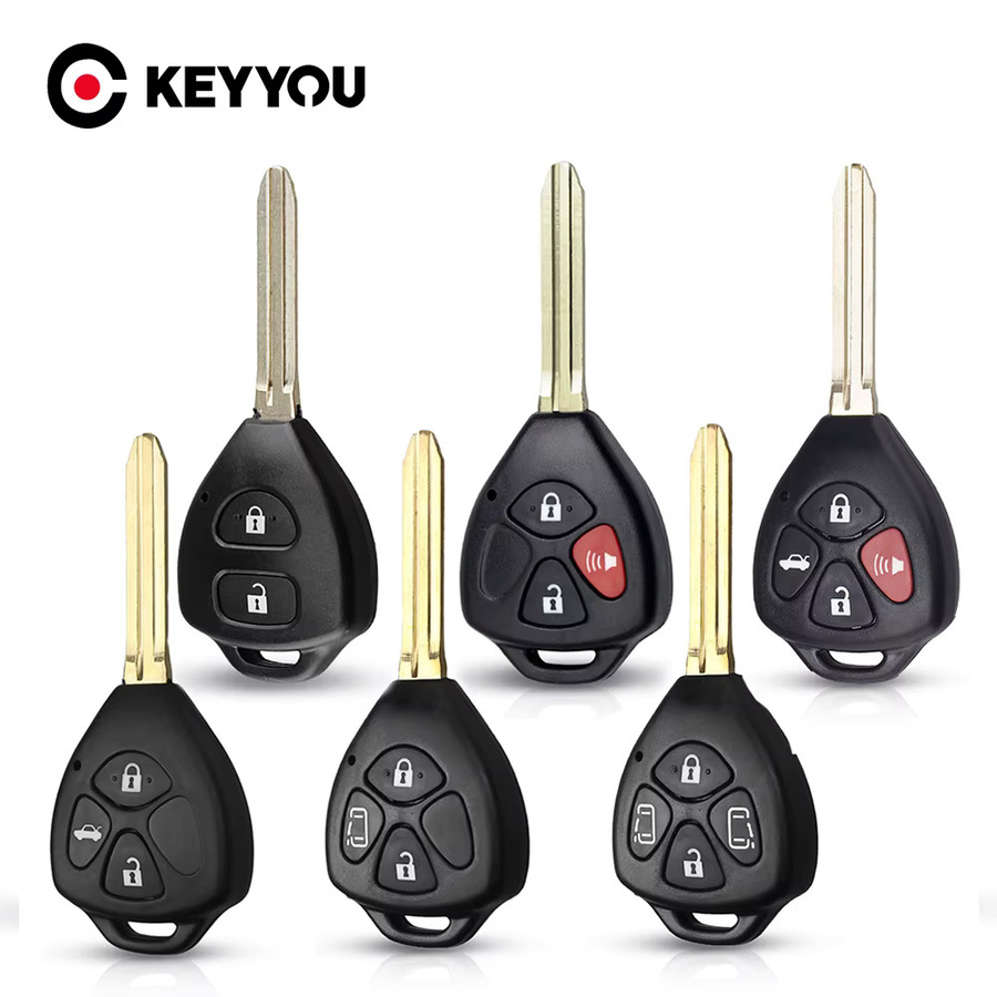 KEYYOU 10er Set Ersatz Gehäuse für Auto Fernbedienung Schlüssel Shell in Schwarz für Toyota Camry Avalon Corolla Matrix RAV4 Venza Yaris mit 2/3/4 Tasten - Bild 2