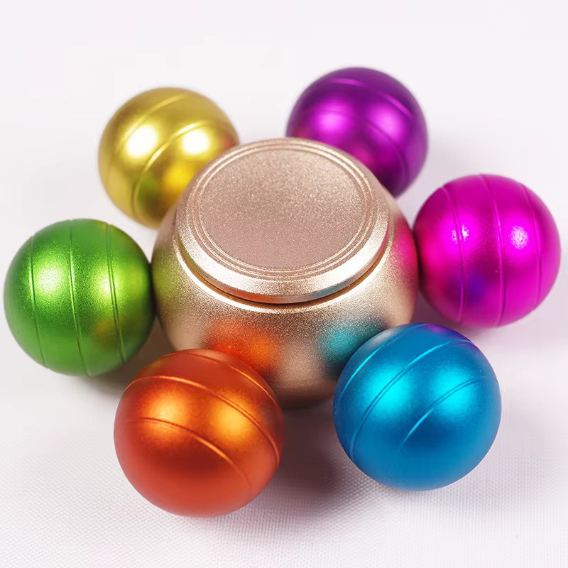 Soulbao Metall Fidget Spinner mit sechs bunten Perlen als sensorisches Spielzeug zur Stressbewältigung und Entspannung für Erwachsene und Kinder - Bild 6