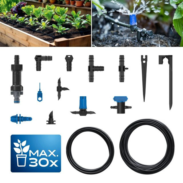 LUX-TOOLS Tropf-Bewässerungs-Set mit Endtropfern und Reihentropfern 1/2 Zoll - Bild 1