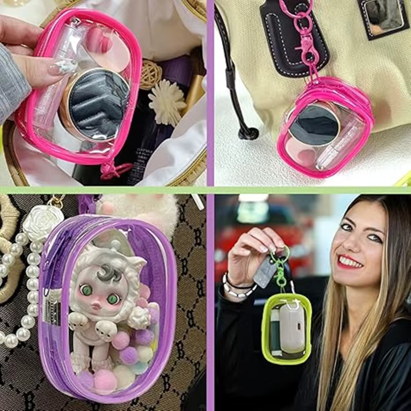 UYYNY Mini-Ladekabel-Aufbewahrungstasche und Kabel-Organizer in Schwarz und Transparent - Bild 3