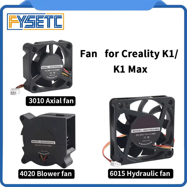 Creality Gebläse DC24V zur Hotend-Kühlung für K1 und K1 Max 3D-Drucker, Schwarz - Bild 1