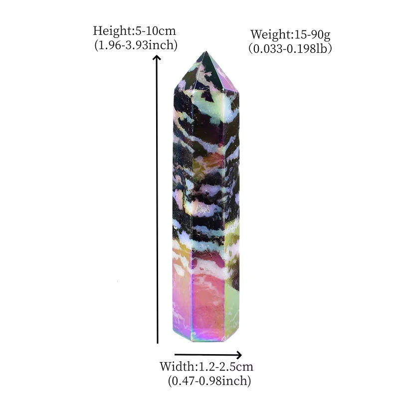 RYCRYSTAL Aura Zebra-Stein Obelisk Sechseckiger Kristallturm mehrfarbig - Bild 6