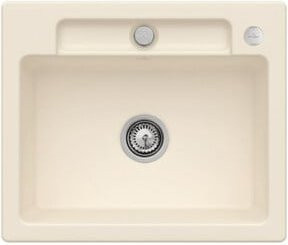 Villeroy & Boch Siluet 60 S Flat bündige Keramikspüle mit Ablagegarnitur und Excenterbetätigung in Ivory/Beige, Breite: 60 cm - Bild 1