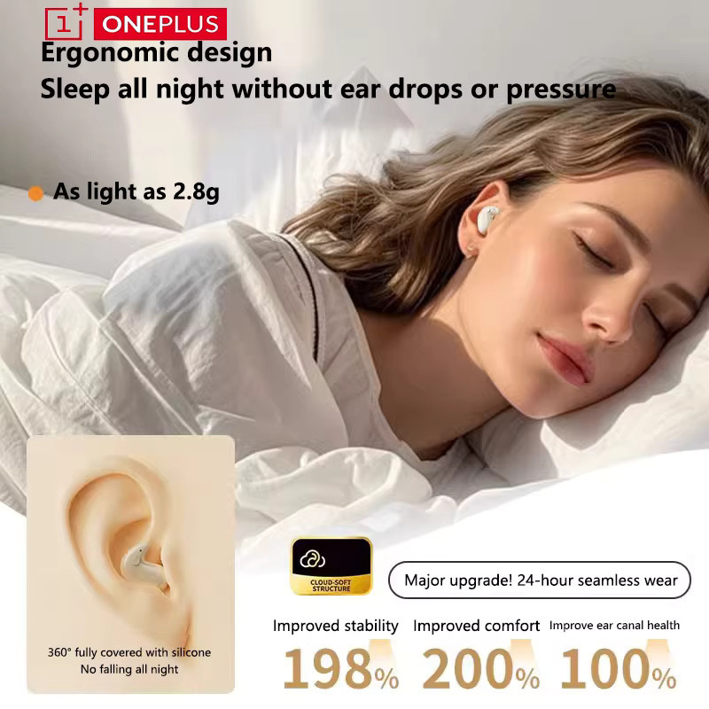 OnePlus Schlaf-Kopfhörer kabellose Bluetooth Semi-in-Ear Mini in Weiß - Bild 2