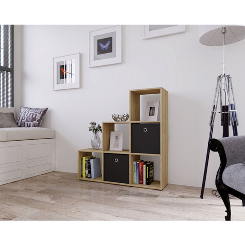 VCM Regal Nitas aus Holzwerkstoff in Braun mit Eichenoptik, B/H/T: 29 x 104,5 x 107,5 cm - Bild 3