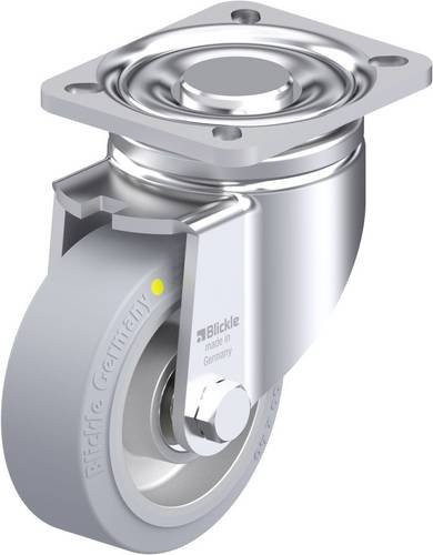 Blickle Stahlblech-Lenkrolle LH-ALEV 100K-1-SG-AS in Grau mit 100 mm Rad-Durchmesser und 200 kg Tragfähigkeit - Bild 1