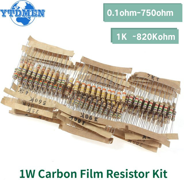 YTDMEN Carbon Film Widerstand Sortiment Kit mit 300 Stück in Multicolor, Widerstandsbereich 0,1 bis 820k Ohm - Bild 1