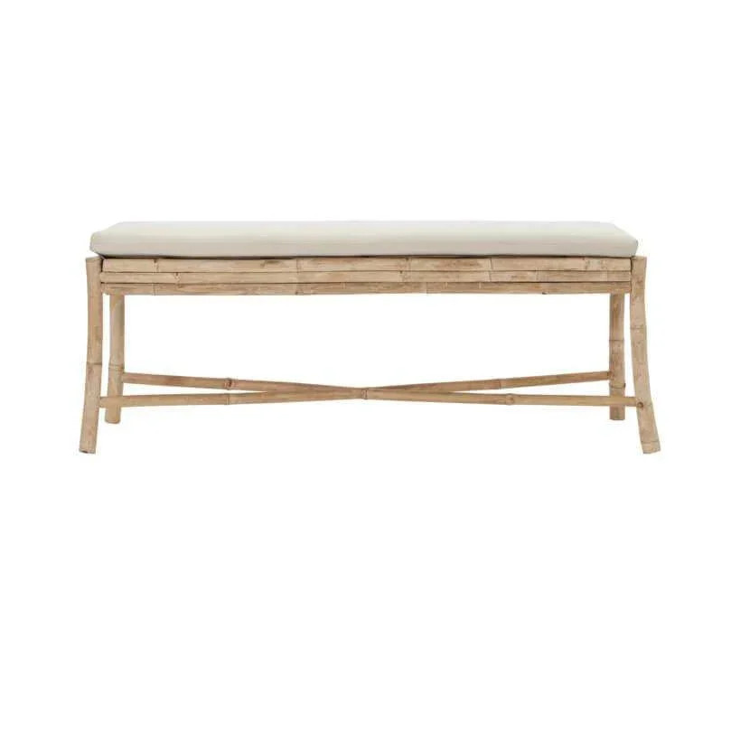House Doctor Bank Sedeo aus Bambus mit Kissen in Beige, Breite: 130 cm - Bild 1