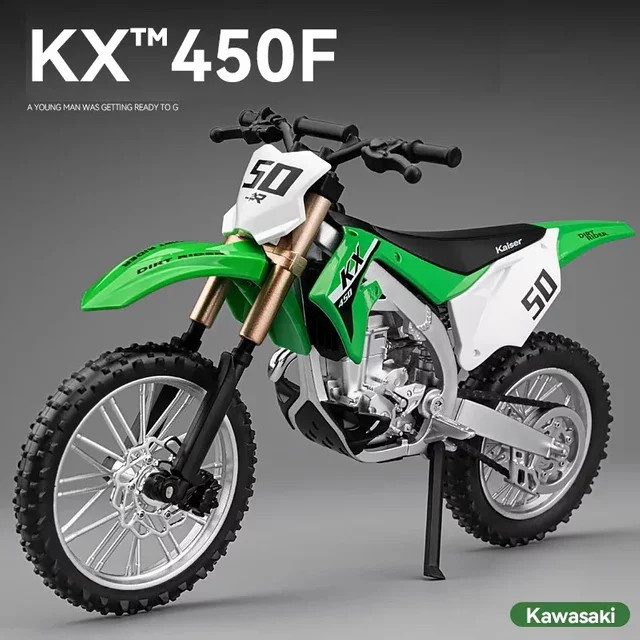 Double Horses KX450 Rennmotorrad Modell, 1:12, Metall, Grün - Bild 1