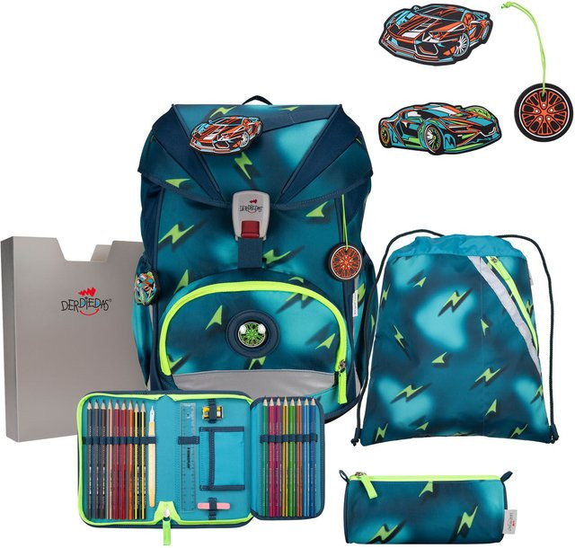 DerDieDas ErgoFlex SUPERLIGHT Schulrucksack-Set 5-teilig mit Sportbeutel Magic Light in Blau - Bild 1