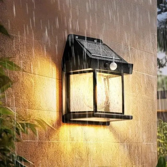 Leclstar Solarlampe für den Außenbereich mit Bewegungsmelder, LED Gartenlicht in Schwarz, warmweißes Licht - Bild 1